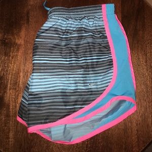 Nike light blue & hot pink running shorts, size m.